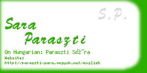 sara paraszti business card